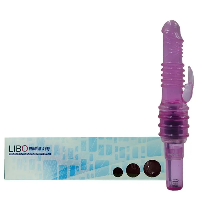 Vibrador com Relevo Anelado e Estimulador Coelho Libo Miss Collection