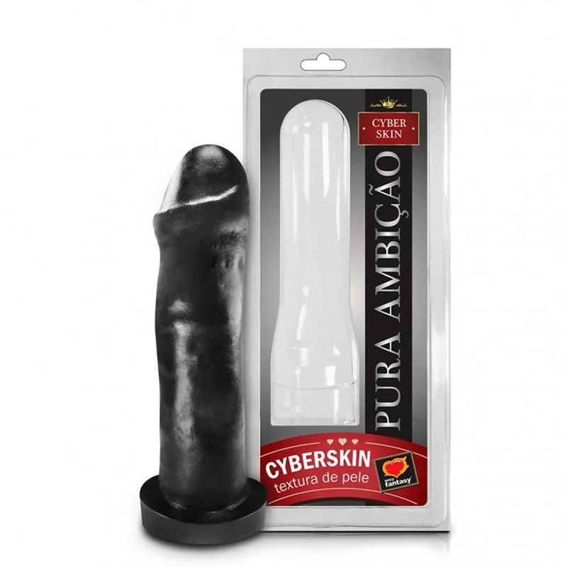 Capa Peniana Pura Ambição Cyber Skin Textura de Pele Black 18x4,5cm Sexy Fantasy