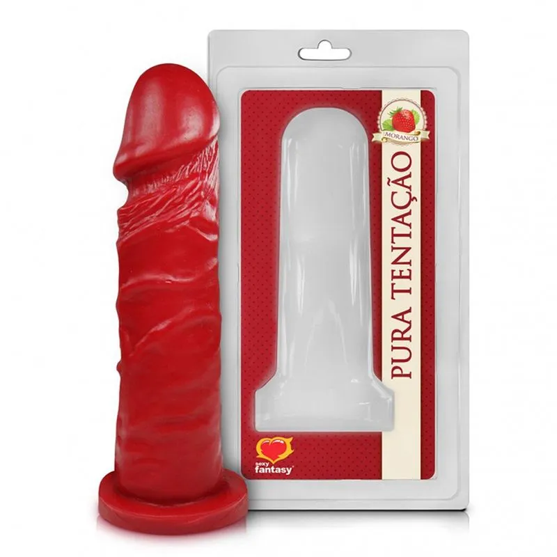 Prótese Realística Pura Tentação Morango 15,3x4 Sexy Fantasy