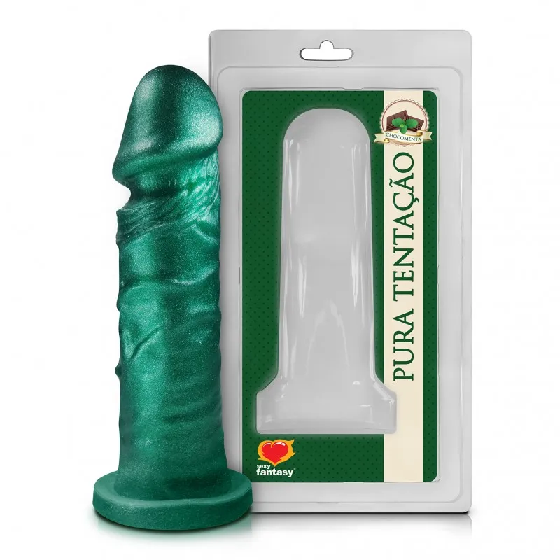 Prótese Realística Pura Tentação Chocolate com Menta 15,3x4 Sexy Fantasy