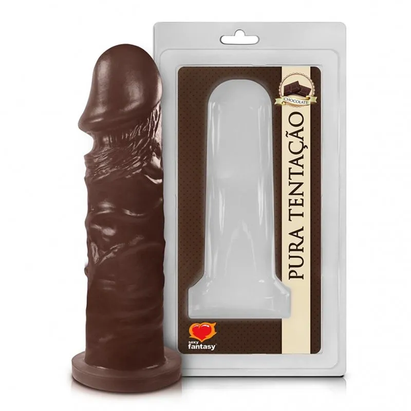 Prótese Realística Pura Tentação Chocolate 15,3x4 Sexy Fantasy