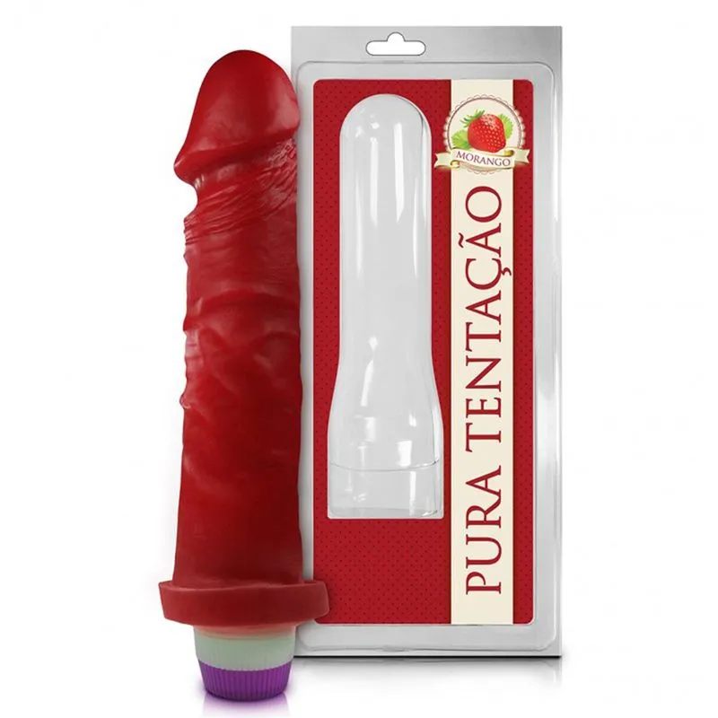 Prótese Realística Pura Tentação Morango 18x4,4 Sexy Fantasy