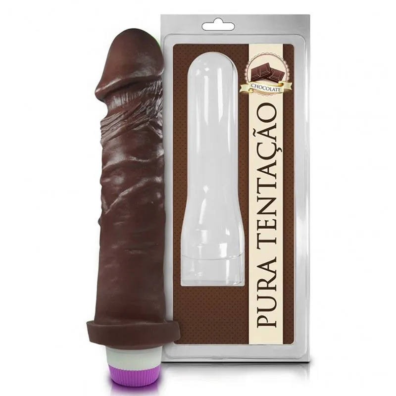 Prótese Realística Pura Tentação Chocolate 18x4,4 Sexy Fantasy