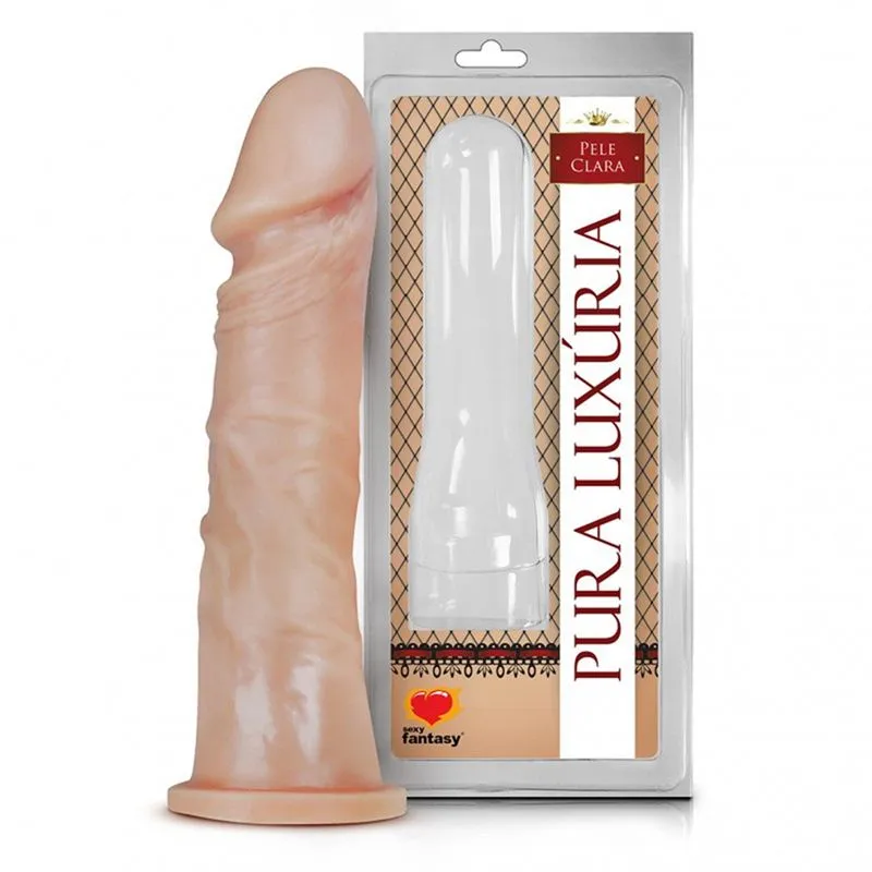 Prótese Realística Maciça Pura Luxúria 18,5 x 4,1cm Pele Sexy Fantasy