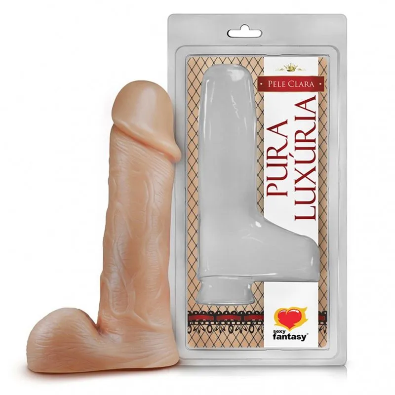 Prótese Realística com Escroto Pura Luxúria Pele 18x4,4 Sexy Fantasy
