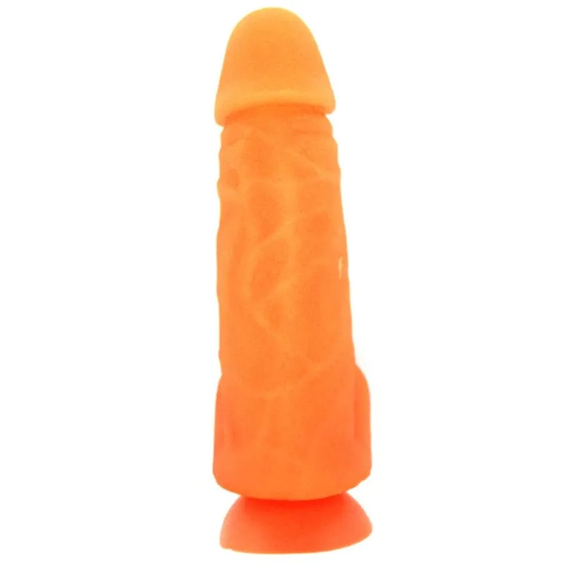 Prótese Realística com Escroto e Ventosa Pura Luxúria Salmão 18x5 Sexy Fantasy