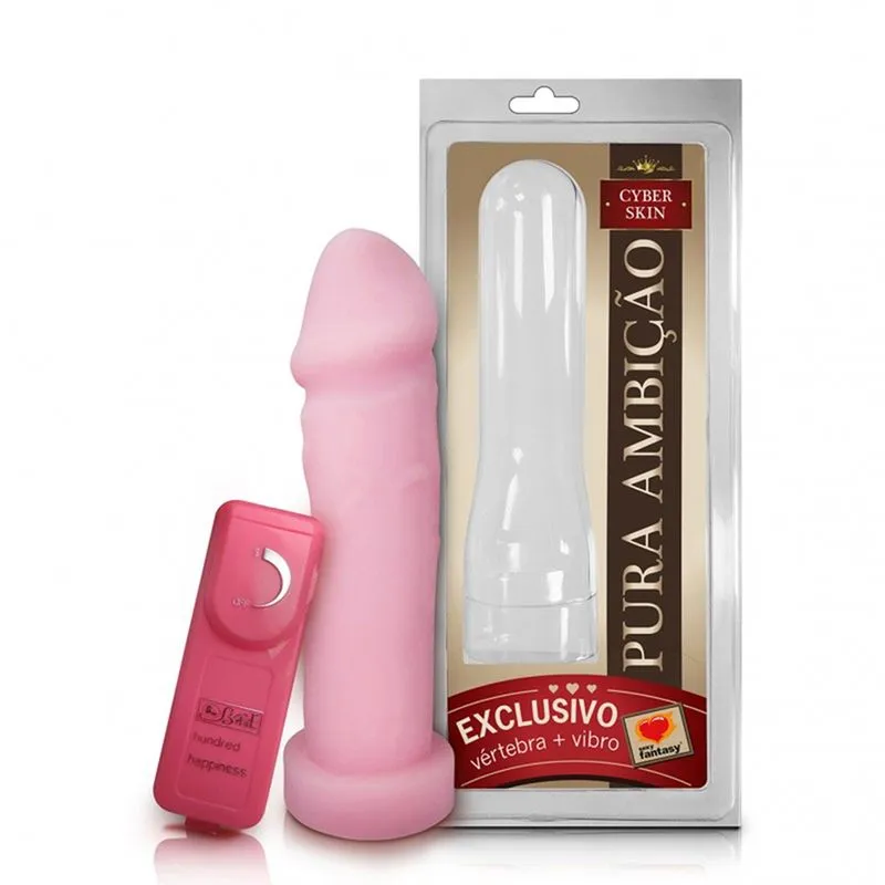 Pênis Textura de Pele Cyber Skin com Vértebra e Vibro 18x5 Sexy Fantasy