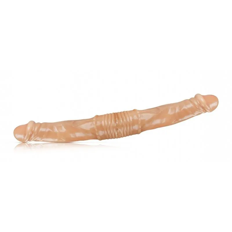 Prótese Duplo Realístico Maciço Pura Luxúria Pele 33x4,5 cm Sexy Fantasy