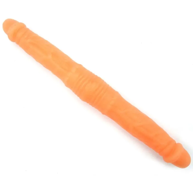 Prótese Duplo Realístico Maciço Pura Luxúria Salmão 33x4,5 cm Sexy Fantasy