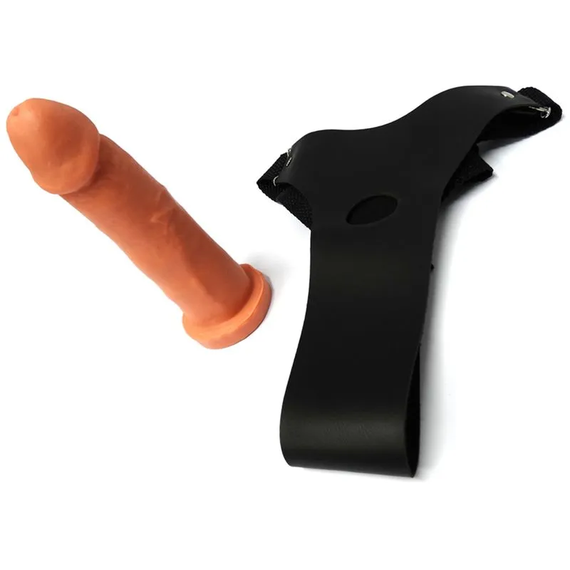 Cinta Peniana com Suporte de Coxa em Polivinilico com Prótese de 16 cm Dominatrixxx Cinta Peniana com Suporte de Coxa Bege em Polivinilico com Prótese de 16 cm Dominatrixxx