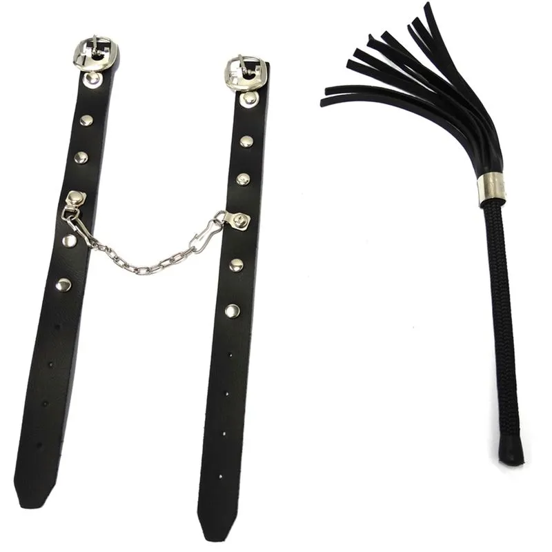 Chicote com Haste 10cm e Algema Fina Dominatrixxx