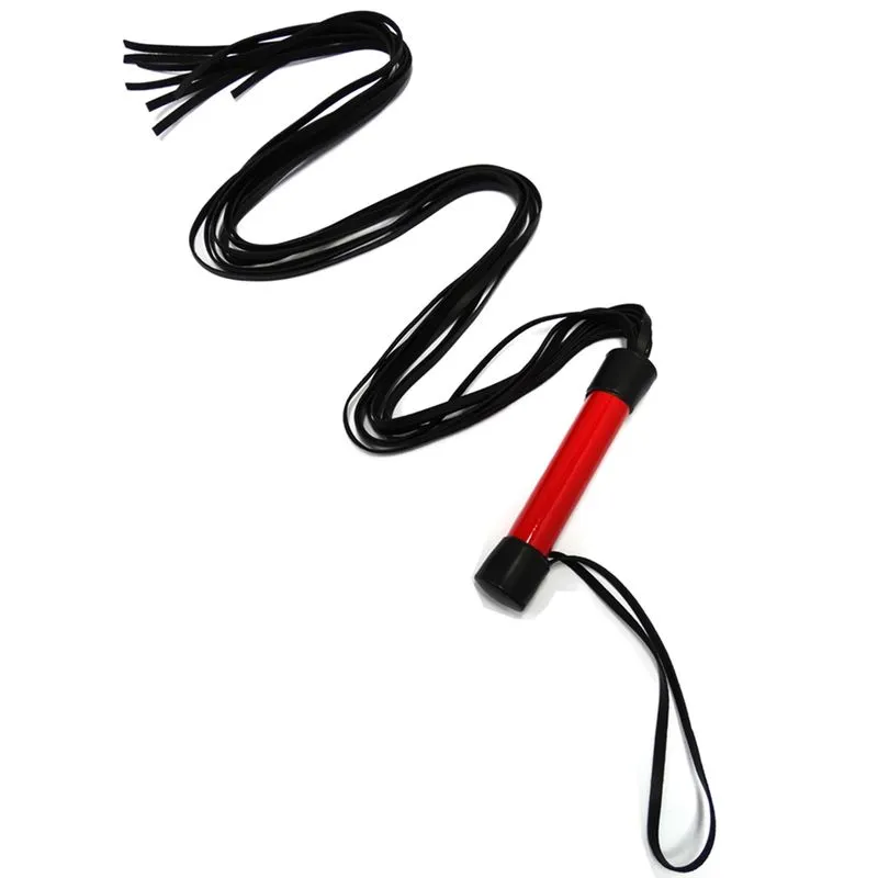 Chicote Verniz em Couro Sintético com Tiras de 80 cm Dominatrixxx Chicote Verniz Vermelho em Couro Sintético com Tiras de 80 cm Dominatrixxx