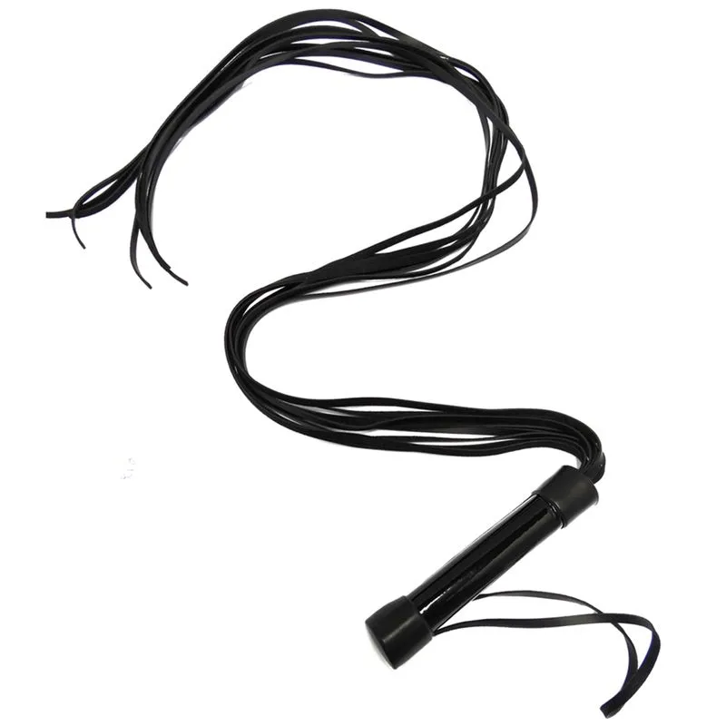Chicote Verniz em Couro Sintético com Tiras de 80 cm Dominatrixxx Chicote Verniz Preto em Couro Sintético com Tiras de 80 cm Dominatrixxx