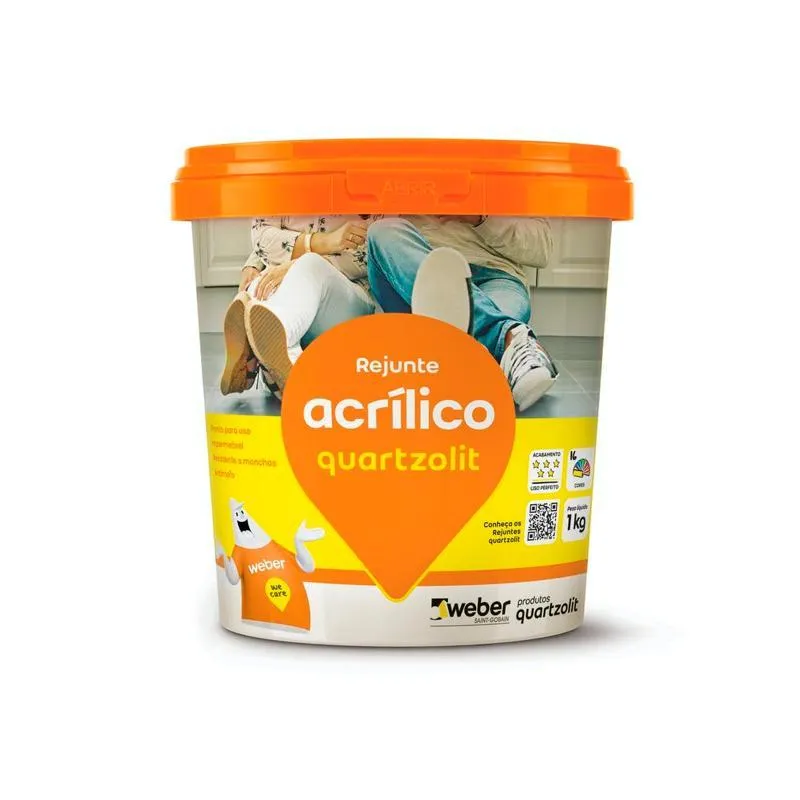 Rejunte Quartzolit Acrílico 1kg Cinza Artico