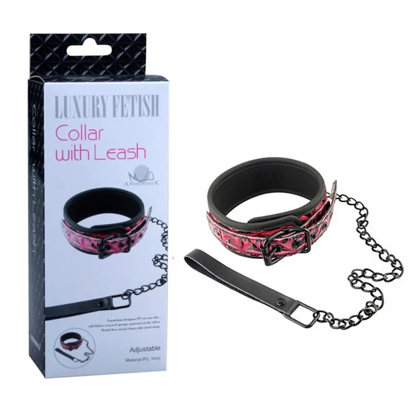 Coleira Luxury com Corrente Colar With Leash Miss Collection