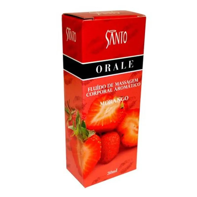 Orale Fluído de Massagem Corporal Aromático Morango 30ml Santo - Miess