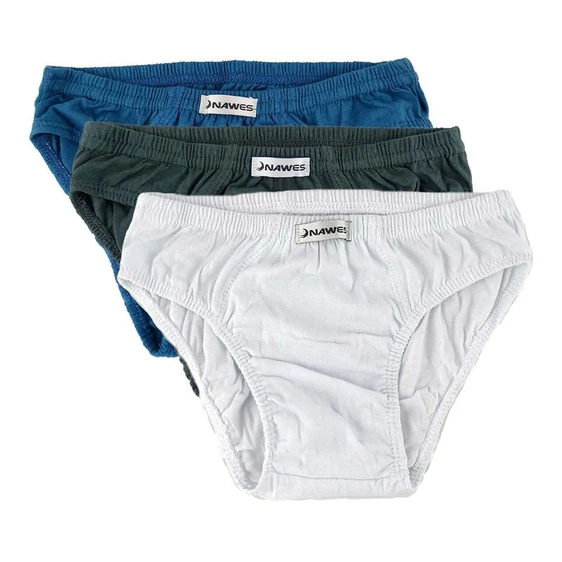 Kit 3 Cuecas Slip em Algodão Lisa infantil Nawes