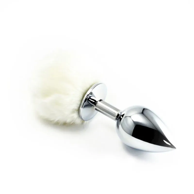Plug Anal em Metal 9,5 cm com Pompom Colorido Miss Collection