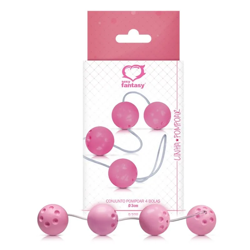 Conjunto Pompoar com 4 bolas 3,4 cm - Linha Pompoar Sexy Fantasy