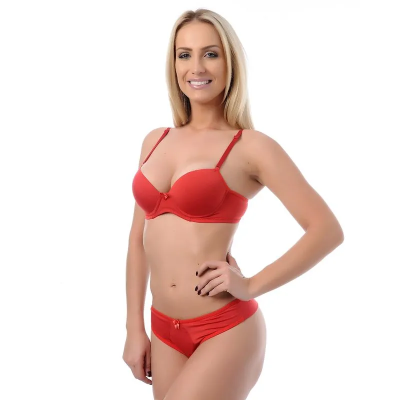 Conjunto Lingerie Tecido Microfibra Lisa com Base e Fio Duplo Miss Collection