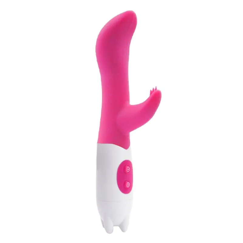 Vibrador G-spot Dual Stick em Silicone Solf Touch com Estimulador à prova D'água, 10 Velocidades