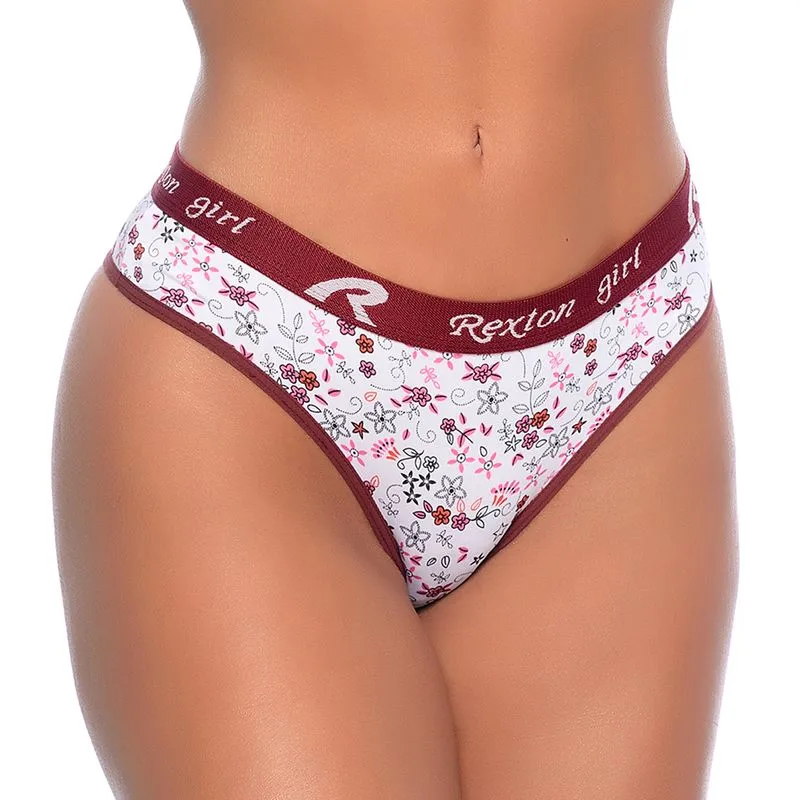 Calcinha Estampada Tanga com Elástico e Cós Largo em Microfibra Rexton Calcinha em Microfibra Tanga com Elástico e Cós Largo Rexton