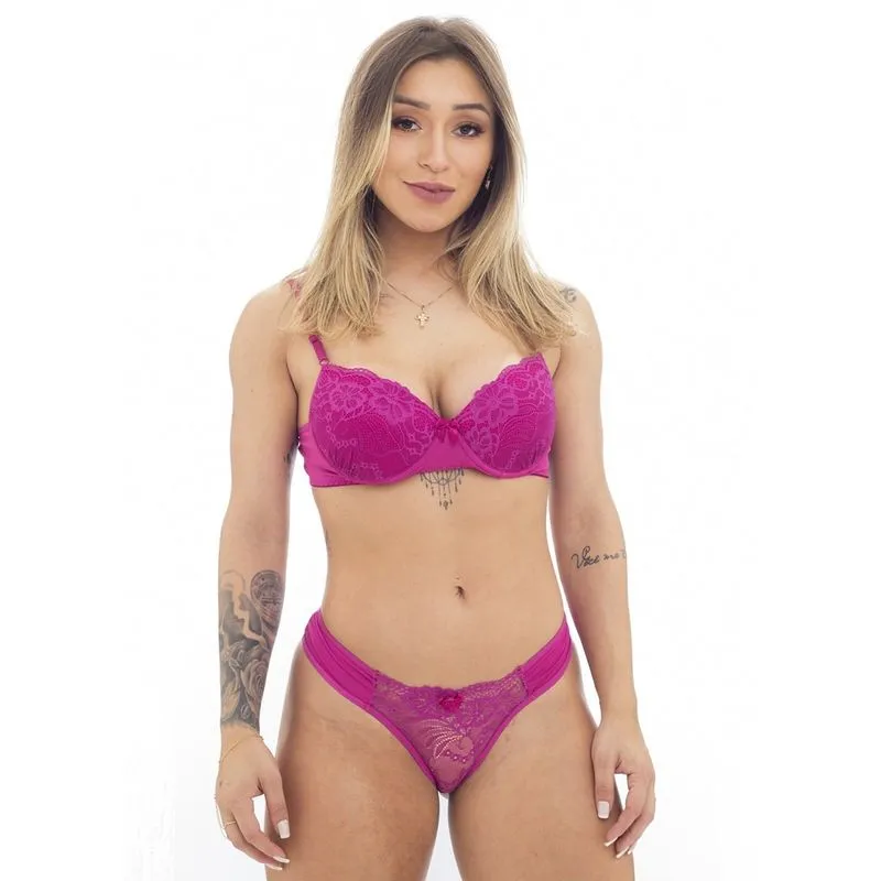 Conjunto Fio em Renda com Lacinho na Frente Patitex