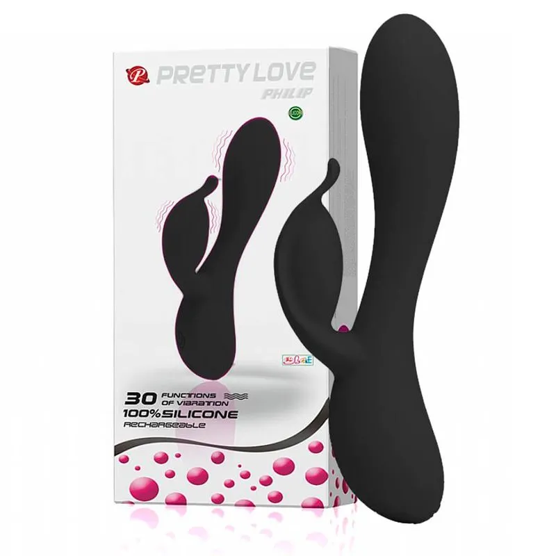 Pretty Love Philip Vibrador de Ponto G com Estimulador Clitoriano Miss Collection