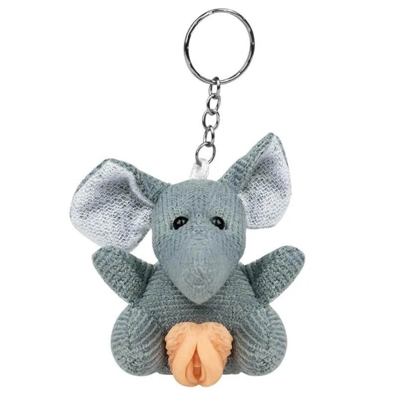 Chaveiro de Bichinho em Pelúcia com Genital Vagina Pau Brasil
