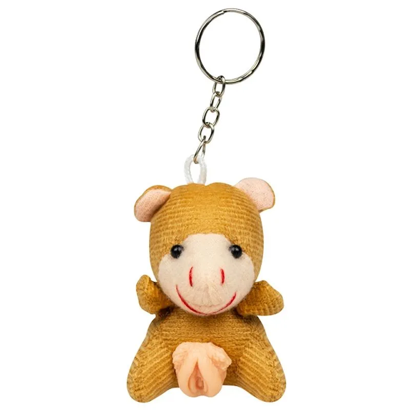 Chaveiro de Bichinho em Pelúcia com Genital Vagina Pau Brasil