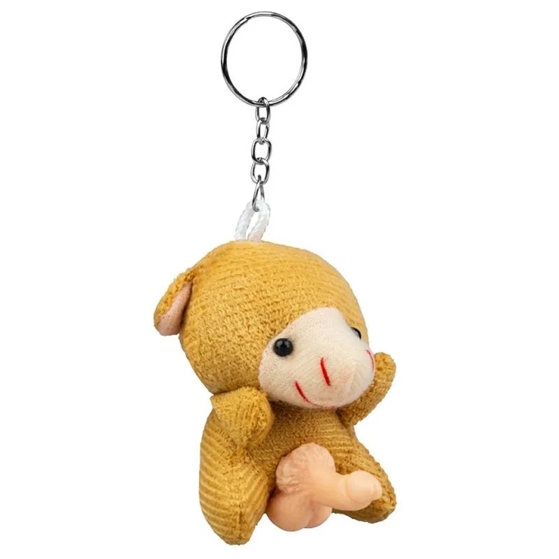Chaveiro de Bichinho em Pelúcia com Genital Pênis Pau Brasil