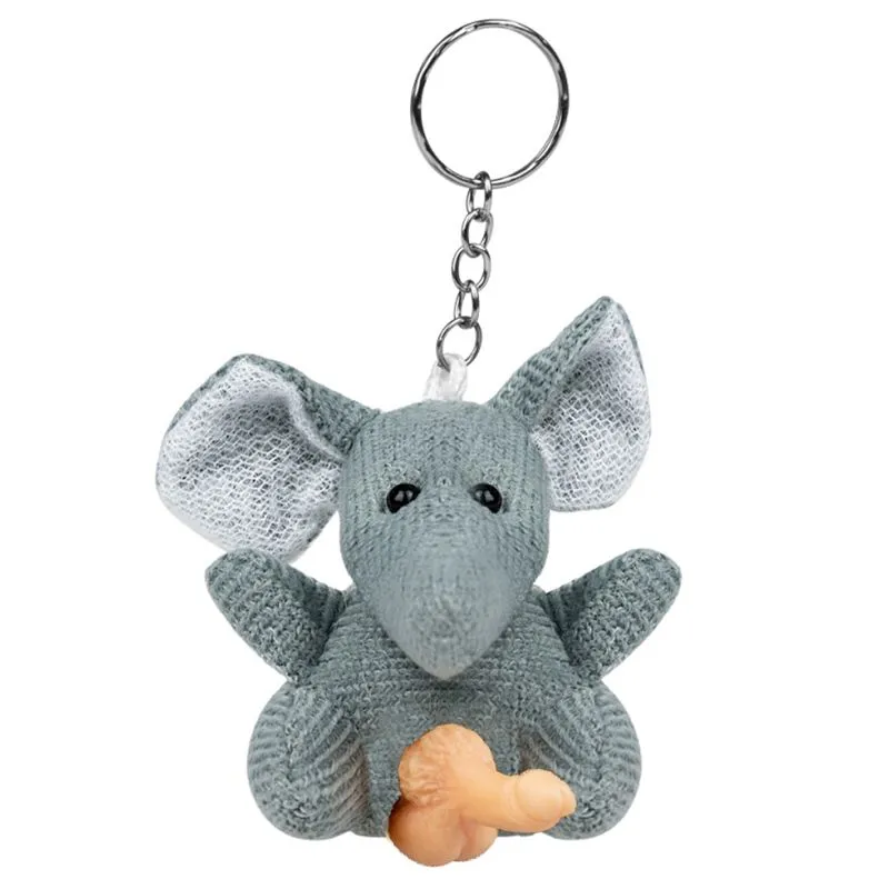 Chaveiro de Bichinho em Pelúcia com Genital Pênis Pau Brasil