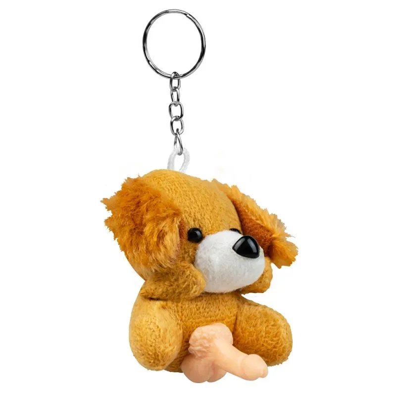 Chaveiro de Bichinho em Pelúcia com Genital Pênis Pau Brasil