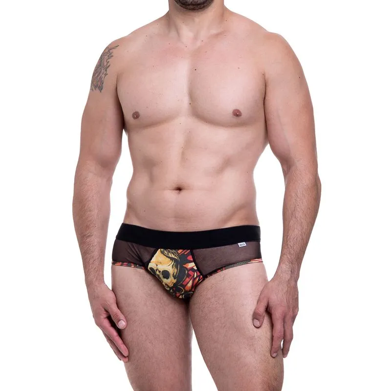 Sunga em Tule Preto e Estampa SD Clothing Sunga em Tule Preto e Estampa Caveira SD Clothing