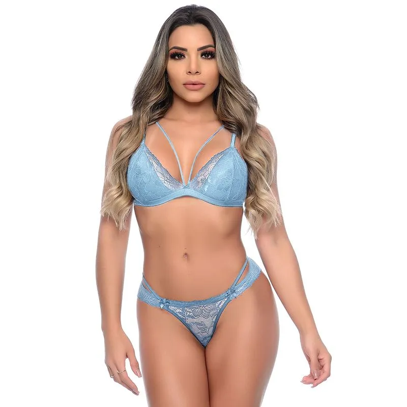 Conjunto Strappy Delicado em Renda Patitex