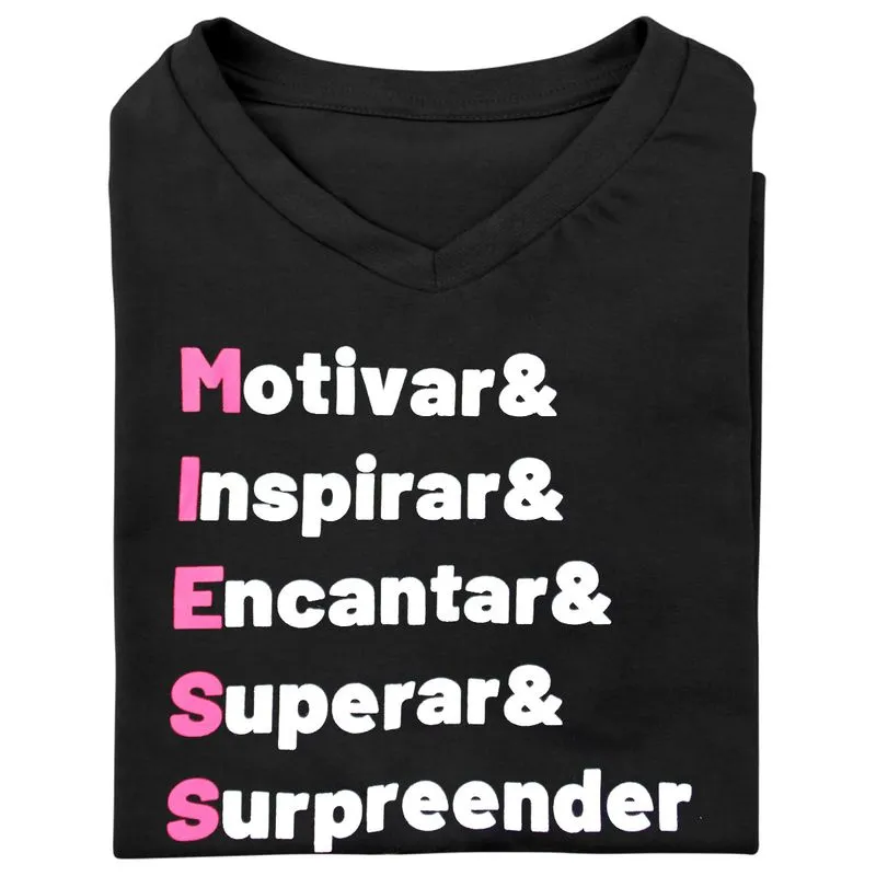 Camiseta Feminina Motivar Inspirar Encantar Superar & Surpreender Miess