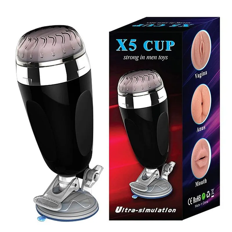 X5 Cup Masturbador Lanterna Masculino em Formato de Vagina com Ventosa Sexy Import