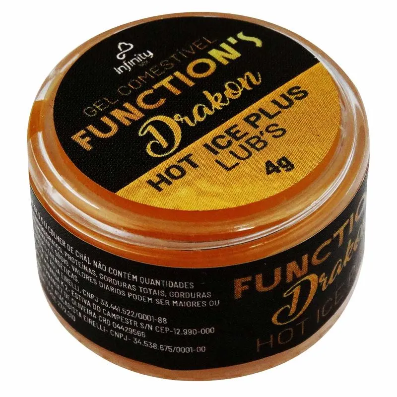 Drakon Gel Funcional Hot Ice Plus em Lubs 4g Linha Functions Infinity Sex