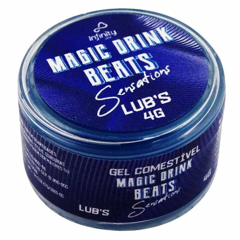 Magic Drink Beats Gel Alcoólico Sensations Lubs 4g Linha Beats Infinity Sex