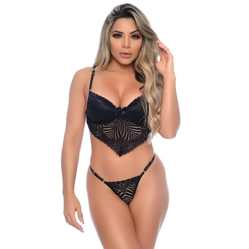 Conjunto Fio em Renda com Babado Isis Lingerie