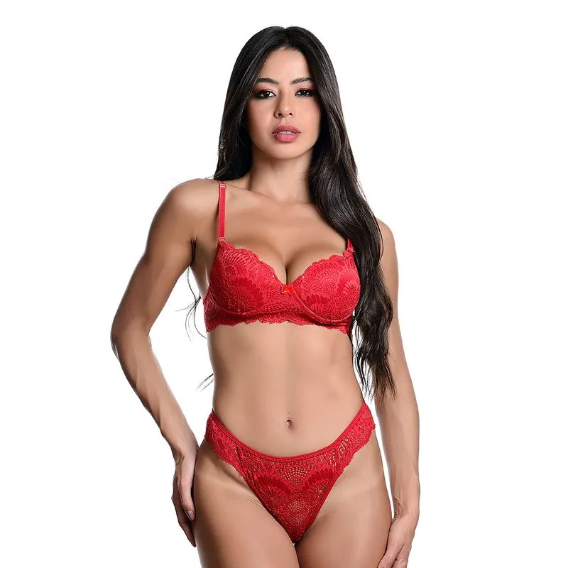 Conjunto Fio Dental Rendado com Lacinho Jô Lingeire
