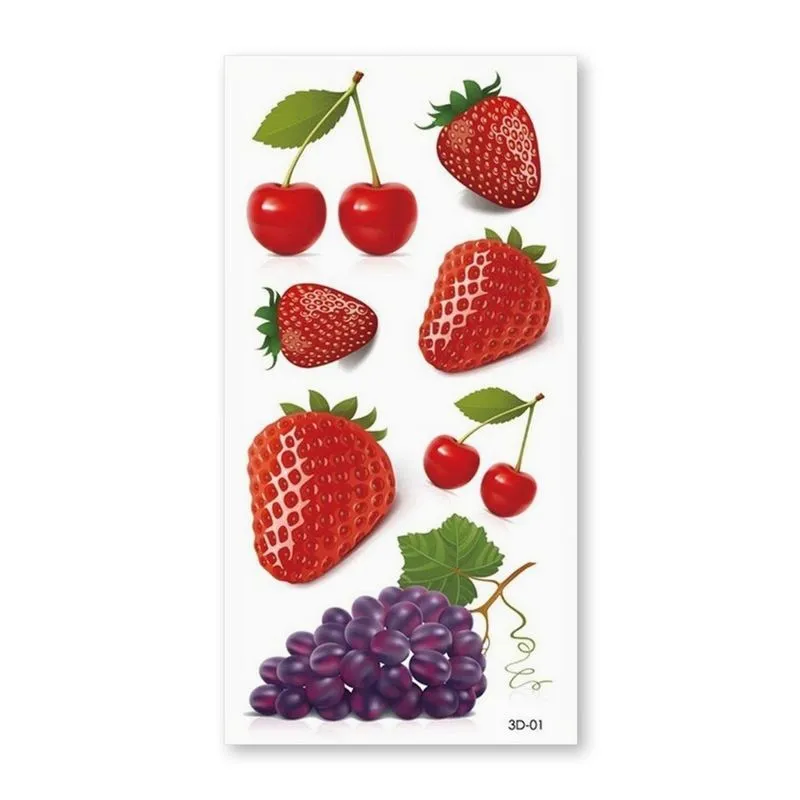 Tatuagem Adesiva Temporária Frutas 19 x 9 cm Luvi