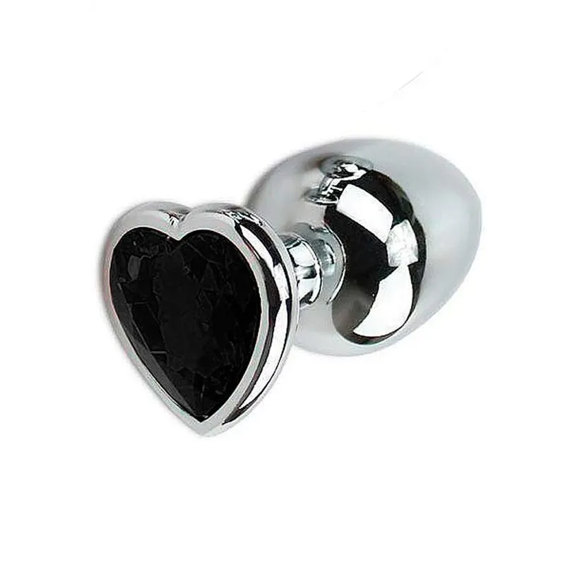 Plug Anal de Aço com Cristal Formato Coração Tamanho G Sexy Import