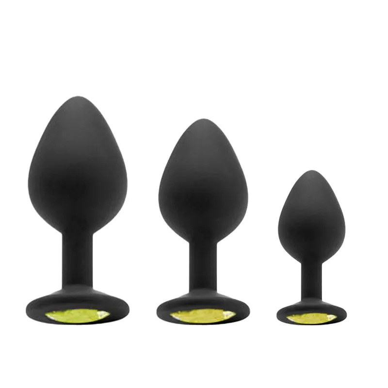 Seamless Butt Starting Kit com 3 Plugs Anal com Pedra 3R Import