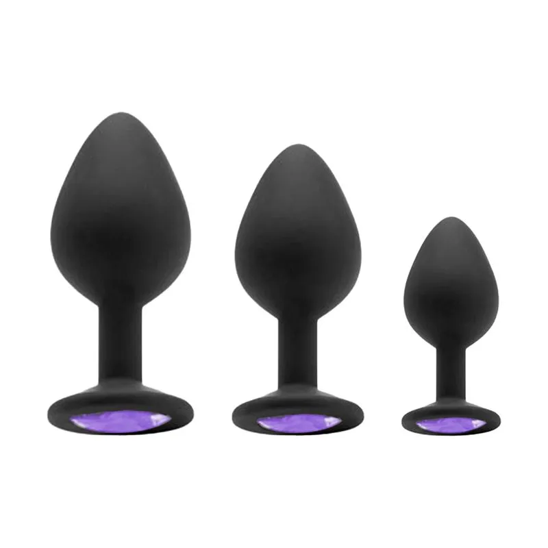 Seamless Butt Starting Kit com 3 Plugs Anal com Pedra 3R Import