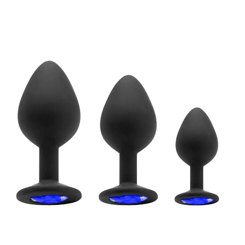 Seamless Butt Starting Kit com 3 Plugs Anal com Pedra 3R Import