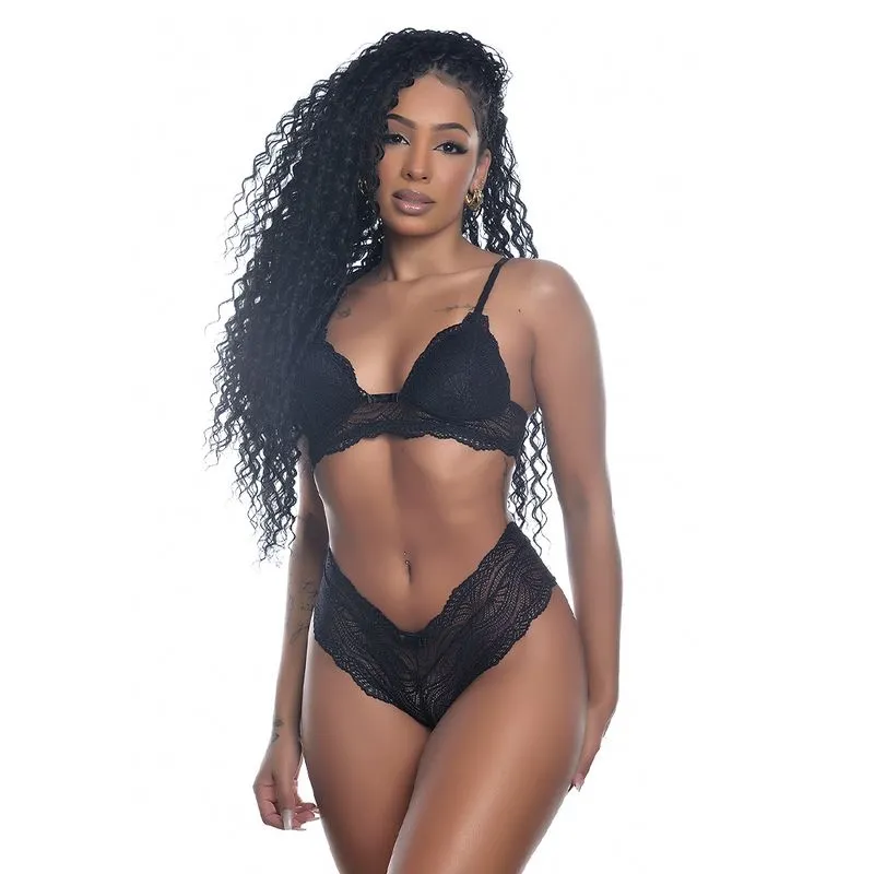 Conjunto Calecon em Renda Yully Lingerie