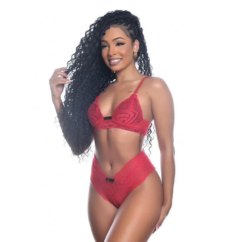 Conjunto Calecon em Renda Yully Lingerie