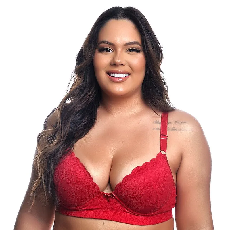 Sutiã em Renda com Bojo Plus Size Yully Lingerie