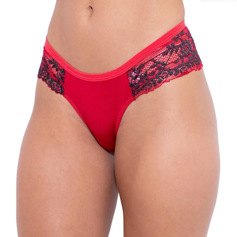 Calcinha Cós Médio com Detalhes em Renda e Lacinho Hot Love